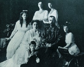 The Russian Imperial Family. The Emperor and Empress of Russia with their children.