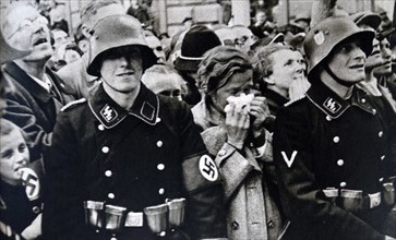 German soldiers with civilians during World War II
