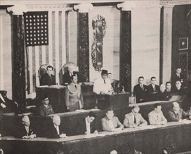 Indonesian President Ahmed Sukarno speaking to the United States Congress in 1956