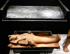 Miniature sarcophagus from the tomb of Tutankhamun, an ancient Egyptian pharaoh