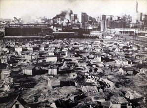 Hooverville shanty town built during the Great Depression by the homeless in the United States
