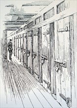 Interior of a British prison transportation ship used to take convicts to Australia