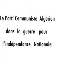Clandestin fascicule published by the Algerian Communist Party