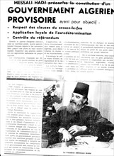 Detail of the front page of  the "Voix du peuple", the newspaper of the Algerian National  Movement
