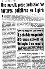 Detail of the front page of the newspaper "Libération"