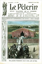 First Communion in a tent, near Paris