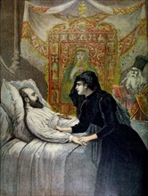 L'empereur de Russie, Alexandre III, sur son lit de mort