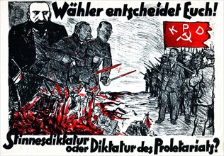 Communist propaganda poster: "The dictatorship of Stinnes or that of the proletariat"
