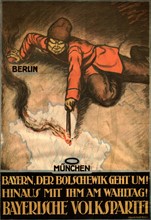 Affiche de propagande antibolchévique, du Parti populaire bavarois