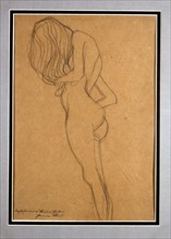 Klimt, étude d'un nu de femme debout