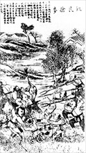 Popular image, Boxer Rebellion: the famished population plundering grain