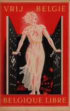 Seconde Gerre Mondiale, Carte postale, propagande pour la libération de la Belgique