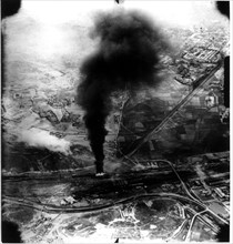 Guerre de Corée, Pyongyang. Bombardement par les forces d'intervention américaines et britanniques, juillet 1950