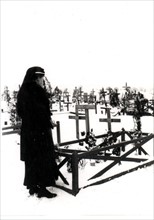 A widow at the cemetery of Maroeil