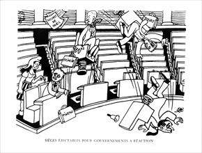 Caricature de Jean Effel : accords de Paris, 1954