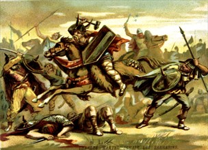 Charles Martel combattant les Sarrasins