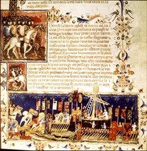 Manuscrit, L'Ost des chevaliers du Saint Esprit sous la bannière du roi de France, Chargement pour la croisade