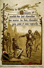 Francis I knighted by Bayard, the fearless knight beyond reproach