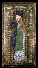Plaque de cuivre émaillé provenant du tombeau de Geoffroy Plantagenêt (5ème comte d'Anjou, 1113-1151)