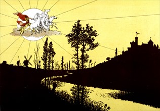 Le rêve de Joël, Poème et musique de Georges Fragerolle, Illustrations de Louis Bombled, Le char du soleil