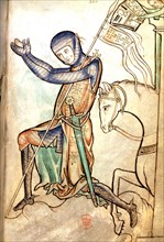 Psautier de Westminster, Vers 1200, Dessins ajoutés vers 1250, Chevalier