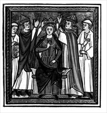 Histoire d'Outremer par Guillaume de Tyr, St-Jean-d'Acre, vers 1251, Couronnement de Baudoin 1er