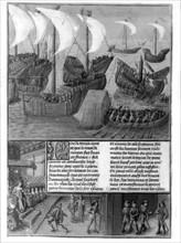 Sebastien Mamerot, "Voyages made overseas", f° 269 v° : Embarkation (Crusades)