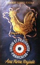 Poster for the "Liberté, Vérité, Justice" movement: Union and French brotherhood with Pierre Poujade