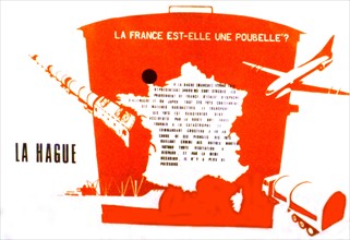 Ecology propaganda poster concerning La Hague : "Is France a trash can?"