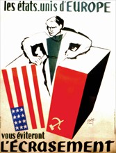 Affiche de Delage de propagande pour les Etats-Unis d'Europe (propagande pour la C.E.E.)