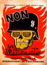 Affiche de propagande de Tillard contre le réarmement de l'Allemagne
