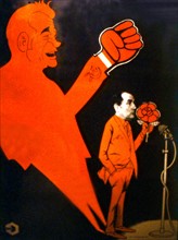 Propaganda poster against François Mitterrand  during the  presidential elections, in 1974