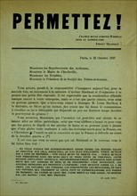 Ernest Delahaye's manifesto published at the time of the inauguration in Charleville-Mézières of a monument in  memory of Arthur Rimbaud