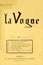 Cover of "La vague" magazine,  publishing texts by writer including Arthur Rimbaud and Paul Verlaine
