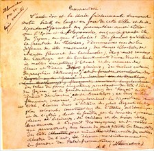 Handwritten letter by Arthur Rimbaud
