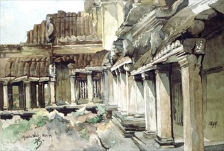 Courmaille, Angkor, watercolor