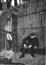 Guerre de 1870: Napoleon III imprisoned after his capitulation (Illustration from Hugo's "Histoire d'un crime")
