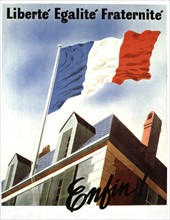 Affiche de propagande au moment de la libération de la France