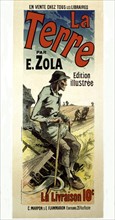 Affiche publicitaire pour l'ouvrage d'Emile Zola "La terre"