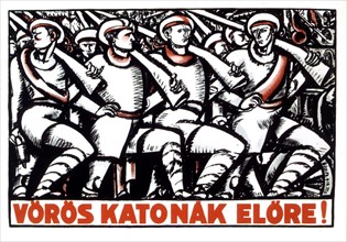 Affiche politique de Béla UITZ (1887-1972) , Révolution hongroise de 1919