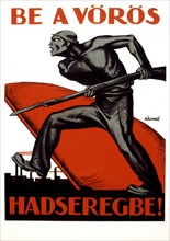Affiche politique de Odon DANKO (1889-1958) Révolution hongroise de 1919