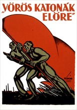 Affiche politique de Janos TABOR (1890-1956), Révolution hongroise de 1919