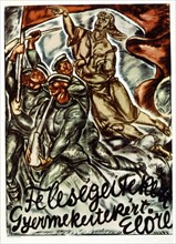 Propaganda poster by Bertalan POR (1880-1964) 1919 Hungarian revolution