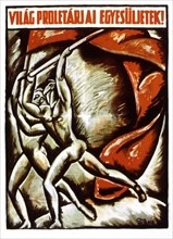Affiche politique de Bertalan POR (1880-1964), Révolution hongroise de 1919