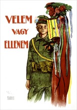 Affiche politique de Marcell VERTES (1895-1961), Révolution hongroise de 1919