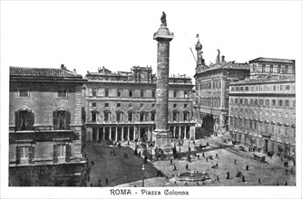 Rome, Piazza Colonna, postcard
