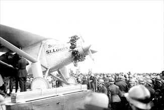 Charles Lindbergh. Atlantic crossing. 
The "Spirit of St-Louis" at Le Bourget airport