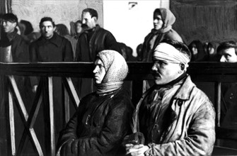 U.S.S.R. around 1930, at the Court of Justice of the Moscow district, they are waiting for their turn.
