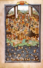 Miniature from "Kutna Hora Gradual". Ore market and miners' work