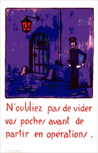 Affiche de propagande pour la sécurité des Forces françaises libres (F.F.L.)